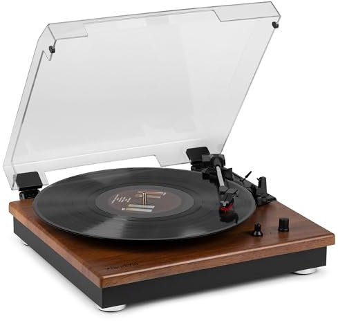 Audizio RP112L Light Wood Vinyl Record Player with Bluetooth Output, 3-Speed Turntable That Connects to Speaker, RCA Connection, Built in Speakers for Home Audio