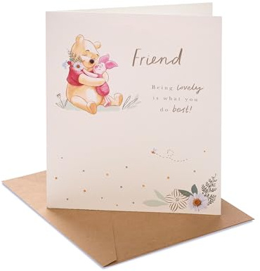 UK Greetings Disney Winnie Puuh Geburtstagskarte für Ihn/Sie/Freund – Herzliches Pooh & Ferkel Design