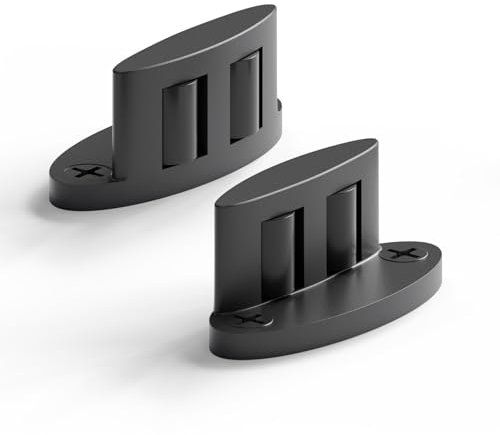 BINOTE 2Pack Sliding Barn Door Bottom Floor Guide, Double-Sided Roller Design, Aluminum Alloy with Smooth Roller, Sliding Door Guides Floor Mount, Black