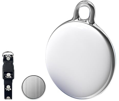 Qussedser Hundetracker, Haustiertracker, Hundetrackinghalsband, Wasserdicht, IP65, Funktioniert mit Jedem Halsband (Android und IOS Universell), Rund