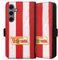 Klapphülle kompatibel mit Samsung Galaxy S25 Handyhülle aus Kunst Leder schwarz Flip Case Offizielles Lizenzprodukt 1. FC Union Berlin Fußball