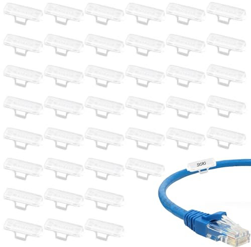 keyxer 40 Stück kabelbeschriftung,Wiederverwendbare Kabelmarkierer Kabeletiketten Kabelbeschriftung Clip aus Nylon, kabelbinder transparent Flammhemmende Kabel Beschriftung