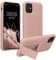 kwmobile Case Compatible with Apple iPhone 11 - Case with Hand Strap and Stand Soft TPU Silicone Coating - Dusty Pink