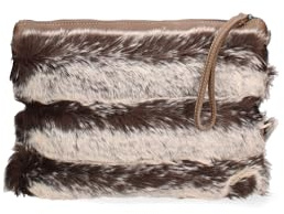 Clutch aus echtem Leder Made in Italy 27 x 34,5 x 2 cm GLX22847723FBG-PARENT, Taupe