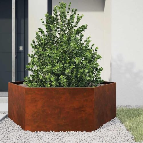 Pflanzkübel Aus Cortenstahl, Hochbeete Für Garten Metall, Cortenstahl Blumenkasten 138x120x45 cm Für Heimwerker Und Garten Verschönerung