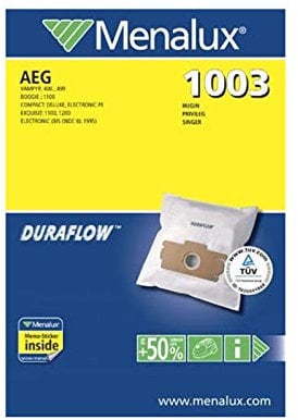 Menalux 1003 5 Sacs Aspirateur Compatible pour AEG + 2 Micro Filtres