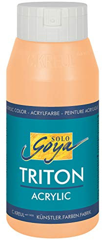 KREUL 17039 - Solo Goya Triton Acrylfarbe terracotta, 750 ml Flasche, schnell und matt trocknend, Farbe auf Wasserbasis, in Studioqualität, vielseitig einsetzbar, gut deckend und ergiebig
