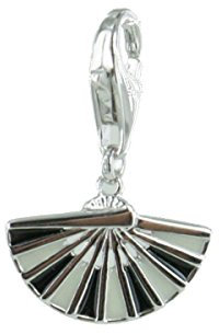 ESPRIT Charmsanhänger Lady Fan Black White 925 Sterling Silber 4439740