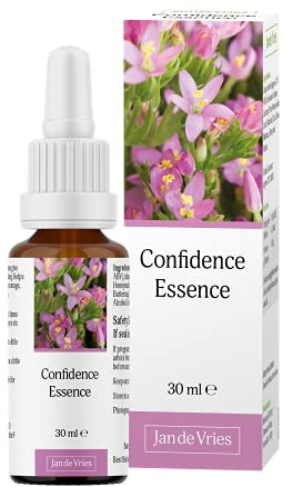 Jan De Vries Confidence Essence | Flower Essence | Boost & Restore Confidence | Lift Self-Esteem | Aspen, Centaury, Honeysuckle & Elm | 30ml