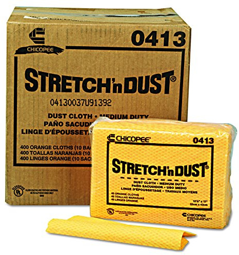 Chicopee 0413 Masslinn Stretch'n Dust Cloth, Width X 17 Length, 40-Pack (case of 10), Orange, Yellow, 12.6