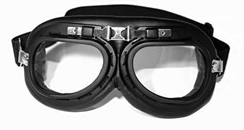 ATO 103 Schwarz Pilotenbrille für Oldtimer Motorradbrille Retro Brille