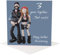 Holy Mackerel 3 years together leather 3rd wedding anniversary card for a couple - designed by artist Erica Sturla - 15cm square and blank inside for your message - made in the UK