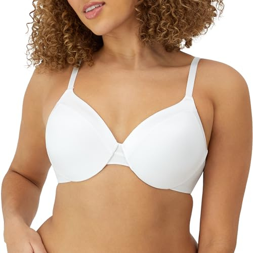 Maidenform Womens Comfort Devotion Underwire Bra, Full Coverage Convertible T-shirt Bras, White, 38D US