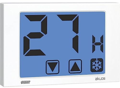 VEMER VE476800 AKUOS - Hygrostat Mural à écran Tactile Numérique, Alimentation 230V, Blanc