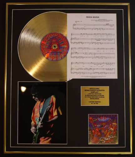 Santana / CD Gold Disc, Songblatt & Foto Display / LTD. Edition/Coa/Album, Supernatur/Song Sheet, Maria Maria