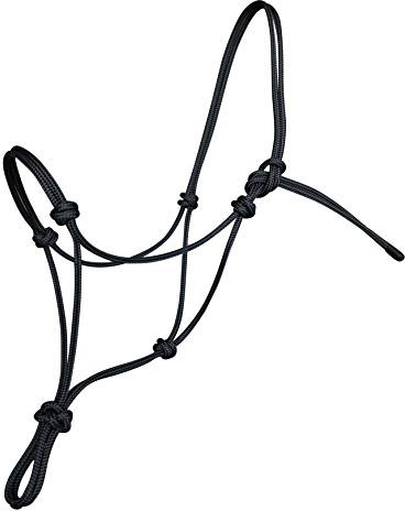 Hunters Saddlery Knotenhalfter für Pferde kompatibel mit Parelli Natural Horsemanship (Kleines Pony/Absetzer, Schwarz)