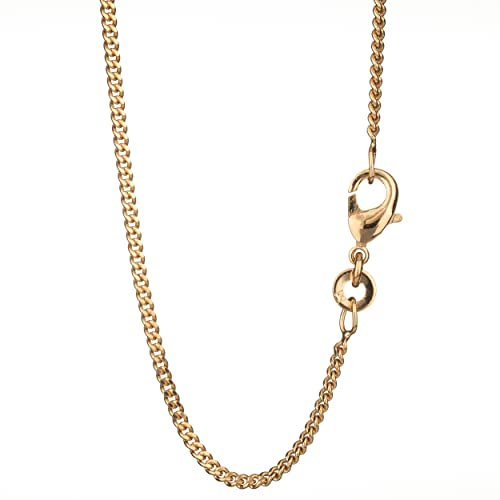 NKlaus 60cm Panzerkette Messing Vergoldet elegante Halskette filigrante Breite 1,4mm Collier 3,1g schwer 5513