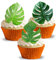 Anglesit Pre-Cut Monstera Tropical Leaves Edible Rice/Wafer Paper Cupcake Cake Dessert Hawaiian Jungle Exotic Toppers Birthday Spring Summer Holiday Party Wedding Baby Shower Decorations