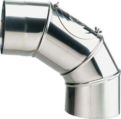 Edelstahl Abgasrohr Rauchrohrbogen Bogen Möck DN150 mm Knie Heizung verstellbar Abgas