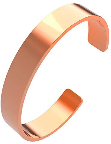 Kupferarmband 10mm Natur Armspange massiv Kupfer ohne Magnet – Schlichtes Design Armreif
