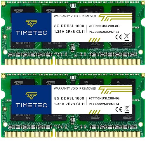 Timetec 16GB KIT(2x8GB) Compatible for Synology NAS DiskStation/RackStation DDR3/DDR3L 1600MHz PC3L-12800 1.35V Non-ECC Unbuffered SODIMM RAM (Replacement for Synology RAM1600DDR3L-8GBx2)