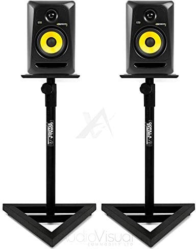 Gorilla DJ Studio GSM-100 Studio Monitor Speaker Floor Stands with Foam Pads Height and Positioning Adjustments