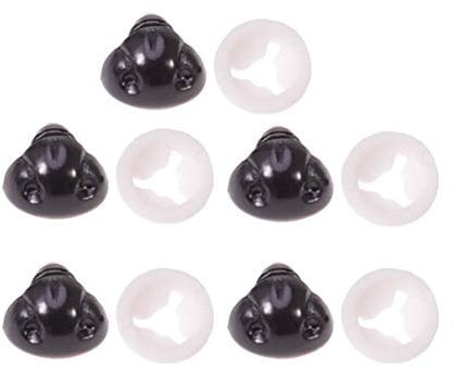 EXCEART 10pcs Kunststoff Nase Schwarz Realistisch Welpen Hund Nase 11mm Mit Scheiben DIY Puppe Marionette Stofftier Plüschtier Puppenherstellung Zubehör