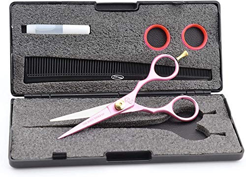 Rosa Friseurschere 5.5 Zoll Friseur Haarschneideschere mit Einstellbare Schraube