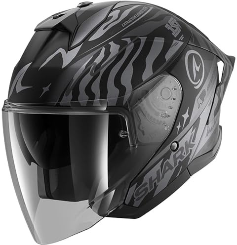 SHARK, Jet Motorradhelm SKWAL JET CUP SPEED-FANCY Mat Black Anthracite Silver KAS, L