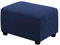BXFUL Ottomane Schonbezug, Rechteckig Hocker Jacquard, Quadratisch hockerbezug, Hocker Husse für Fußhocker, Hocker Protector Waschbar Überzug hockerabdeckung (Large,Marineblau)