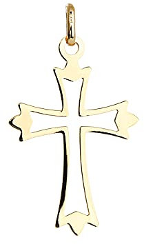 NKlaus Kreuz Anhänger Kettenanhänger 333 Gelbgold 8 Karat Gold Kruzifix Jesus Christus 7981