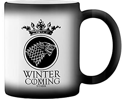Winter Is Coming Stark Crown Wolf Black Magic Tasse Mug