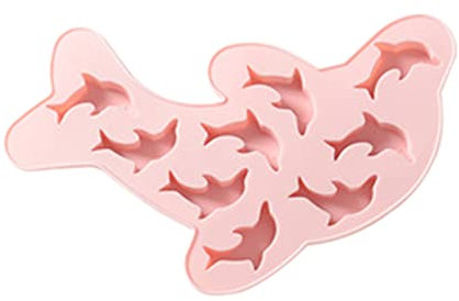 Schokoladenform, Bonbonform, Silikonform, Delfin-Form, Backform, für Muffins, Kuchendekoration (Rosa)
