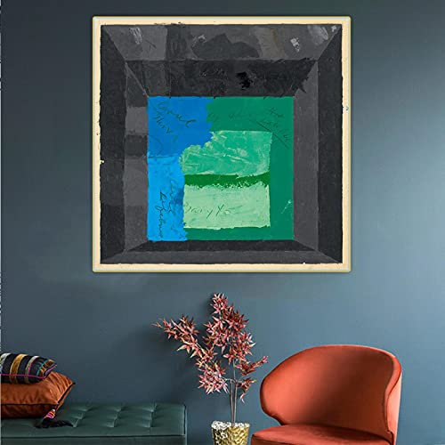 Josef Albers《Farbstudie für Mitreedsquare》Leinwandkunst Ölgemälde Abstrakte Malerei Bild Wanddekor Poster Drucke 50x50cm Rahmenlos