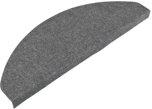vidaXL Stufenmatten 15 STK., Treppenmatten für Treppenstufen, Treppenteppich Selbstklebend, Treppenstufenmatte Treppenschutz, 65x22,5x3,5cm Grau