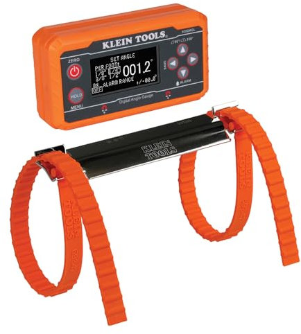 Klein Tools 80036 Level, Digital Electronic Level and Angle Gauge Tool Kit with Plumbers Straps, Programmable Angles, Magnetic Base, 2-Piece