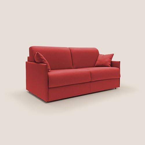 Divani.Store Evans Divano Letto, Tessuto, Rosso, 149 cm (Mat. 120x197)