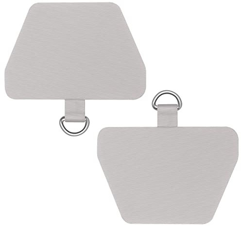 mylovetime Handyband Pads, 2 Stück Selbstklebende Telefon Patch Ersatz Handy Band Zubehör, Silberne D-Schließe Handy-Tether Tabs für alle Smartphones Grau