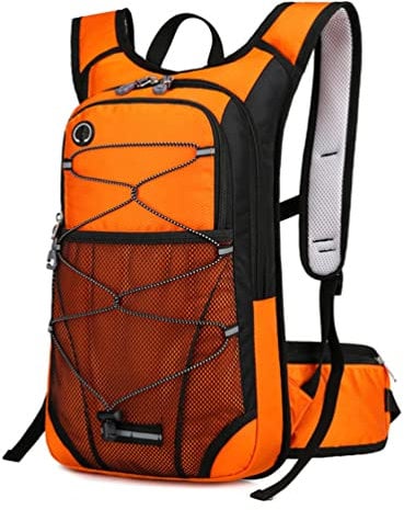 YuanDiann Fahrradrucksack 15L Leicht Wasserabweisend Kleine Wanderrucksäcke mit Netzrücken Dämpfung Herren Damen Outdoor Bike Reise Trekkingrucksack mit Trinksystem(Kein Wassersack) Orange