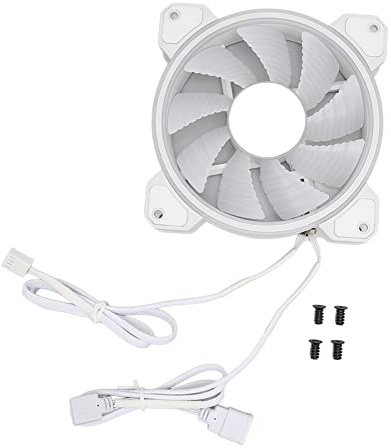Zunate RGB LED Case Cooling Fan 4 Pin PWM and 3Pin ARGB High Flow Fan, 9 Blades Strong Airflow Super Quiet 120mm Fan for PC Desktop Computer Chassis