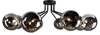Deckenleuchte Neptun in Schwarz aus Metall,moderne Deckenlampe,8-flammige (8xG9 max.28Watt) Wohnzimmerlampe,Glasleuchte…
