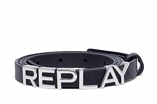 Replay Damen Gürtel aus Kunstleder, Black 098 (Schwarz), L-XL