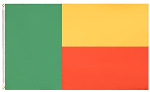 MUWO Flagge Nations Together 90 x 150 cm Nationalmanschaften, doppelseitige Gartenflagge, wetterfeste Fanflagge, Fußballflagge Polyester Länderfagge Deutschland mit Ösen (Benin)