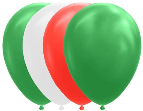 Deko * Italien * für Party und Länderparty | Italienische Dekoration Deutsche Partydeko Rot Weiß Grün Italy Flagge, Edition: Luftballons, 12 Stück
