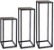 Natural Goods Berlin 1x support pour plantes RECHTECK, tabouret à fleurs carré en métal, pour l'intérieur et l'extérieur, table d'appoint, résistant aux intempéries (Noir, 50cm)