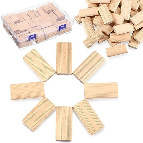 Barydat 10mm x 50mm x 24mm Zapfen Buche kompatibel mit Domino Einführdübelblock mit transparenten Kunststoffboxen für lose Zapfen Tischlerei-Systeme, Holzbearbeitung Möbel Spleißen