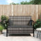 Homgoday Gartenbank 2-Sitzer mit Kissen Truhenbank mit Stauraum Sitzbank Parkbank Gartenbank Truhenbank Gartensofa Terrassenbank für Garten, Balkon und Terrasse Grau Poly Rattan