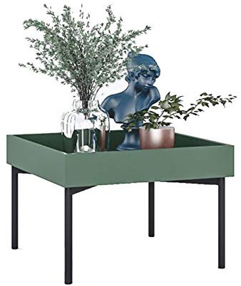 ShAzan Side Table Rechteckiger Nachttisch, Bücher und Zeitungsständer, Tischbeine aus Metall zusammenbauen, Sofa Beistelltisch Side Table