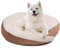 Wallace & Jones | Hundebett rund Grace - gemütlicher Hundekorb Grosse Hunde | Hundekissen, Hundebett mit Rand, rutschfest | braun-beige | Größe L | ca. 80 x 80 x 22 cm