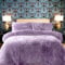 PARADISE STAR Teddy Fleece Duvet Quilt Cover Bedding Set With Matching Pillowcase Fluffy Thermal Warm and Cosy Lilac Single 135cm x 200cm Approximate